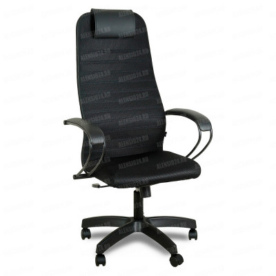 Кресло SU-BK130-10 черная спинка черная сидушка основание PL пластик