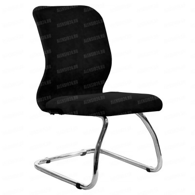 Кресло SU-Mr-4 черный велюр основание полозья 007 хром