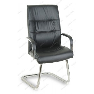 Кресло на полозьях RT-333A черный кожзам, хром