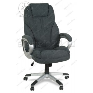 Кресло руководителя RT-345 ткань темно-серый, пластик серебро