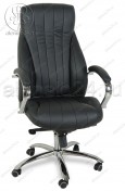 Кресло руководителя RT-347-1 кожзам черный, мультиблок, хром