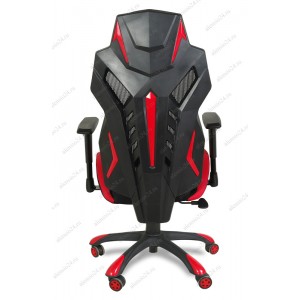Кресло геймерское BY-8131 ткань черный, красные вставки