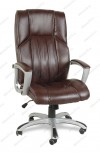 Кресло BY-9506 коричневый кожзам, пластик серебристый