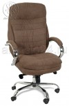 Кресло BY-9690 коричневая ткань, хром, мультиблок